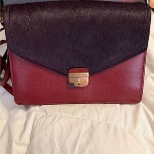 kate spade Two-Tone Burgundy and Dark Brown Crossbody with Gold Hardware